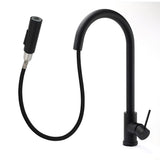 Matt Black Round Pull Out Down Kitchen Sink Tap Laundry Basin Mixer 2 Way Spout | darrahopens.com.au Premium AU Stock