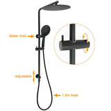 Darrahopens Furniture > Bathroom > Shower Heads & Screens Matt Black Shower Set 12" Large Rain Head Handheld Sliding Rail Arm Round WELS