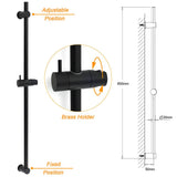 Darrahopens Furniture > Bathroom > Shower Heads & Screens Matt Black Solid Brass 850mm Long Sliding Rail Bar Swivel Handheld Shower Holder