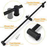 Darrahopens Furniture > Bathroom > Shower Heads & Screens Matt Black Solid Brass 850mm Long Sliding Rail Bar Swivel Handheld Shower Holder