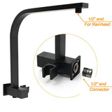 Darrahopens Furniture > Bathroom > Shower Heads & Screens Matt Black Square 10" SUS Shower Head 3 Modes Handheld Gooseneck Arm Twin Set