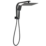 Darrahopens Furniture > Bathroom > Shower Heads & Screens Matt Black Square 10" SUS Shower Head 3 Modes Handheld Gooseneck Arm Twin Set