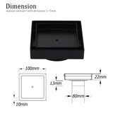 Darrahopens Furniture > Bathroom > Shower Heads & Screens Matt Black Square 100x100mm Tile Insert Floor Drain Shower Grate 80mm Outlet Waste