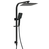 Darrahopens Furniture > Bathroom > Shower Heads & Screens Matt Black Square 2in1 Shower 10" Rain Head 3 Modes Handheld Silde Rail Arm Set