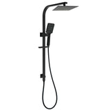 Darrahopens Furniture > Bathroom > Shower Heads & Screens Matt Black Square 2in1 Shower Set 8" Rain Head 3 Modes Handheld Silde Rail Arm