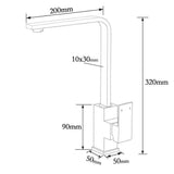 Darrahopens Furniture > Bathroom > Shower Heads & Screens Matt Black Square Gooseneck 360 Swivel Laundry Sink Kitchen Mixer Faucet Tapware