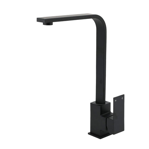 Darrahopens Furniture > Bathroom > Shower Heads & Screens Matt Black Square Gooseneck 360 Swivel Laundry Sink Kitchen Mixer Faucet Tapware