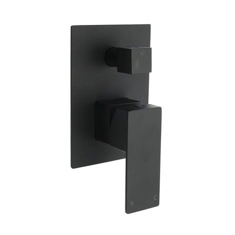 Darrahopens Furniture > Bathroom > Shower Heads & Screens Matt Black Square Stainless Steel Shower Mixer 2 Way Bath Set Diverter Watermark