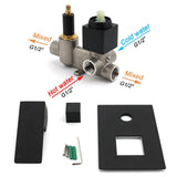 Darrahopens Furniture > Bathroom > Shower Heads & Screens Matt Black Square Stainless Steel Shower Mixer 2 Way Bath Set Diverter Watermark