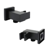 Darrahopens Furniture > Bathroom > Shower Heads & Screens Matt Black Square Water Inlet Shower Head Bracket Adjustable Holder Wall Elbow Connector