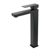 Darrahopens Furniture > Bathroom > Shower Heads & Screens Matt Black Stainless Steel Square Tall Basin Mixer Sink Tap High Vanity Spout