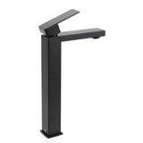 Darrahopens Furniture > Bathroom > Shower Heads & Screens Matt Black Stainless Steel Square Tall Basin Mixer Sink Tap High Vanity Spout