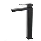 Darrahopens Furniture > Bathroom > Shower Heads & Screens Matt Black Stainless Steel Square Tall Basin Mixer Sink Tap High Vanity Spout