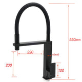 Darrahopens Furniture > Bathroom > Shower Heads & Screens Matt Black Swivel Kitchen Sink Basin Mixer Swivel Faucet Tapware Pull Out Spout