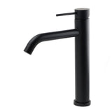 Darrahopens Furniture > Bathroom > Shower Heads & Screens Matt Black Tall Laundry Round Curve Spout Basin Mixer Vanity Sink Faucet Tapware