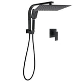 Darrahopens Furniture > Bathroom > Shower Heads & Screens Matt Black Twin Set 12" Large Shower Head 3 Modes Handheld Gooseneck Arm Wall Mixer