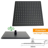 Darrahopens Furniture > Bathroom > Shower Heads & Screens Matt Black Twin Set 12" Large Shower Head 3 Modes Handheld Gooseneck Arm Wall Taps