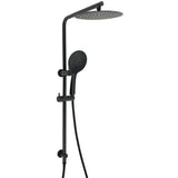 Darrahopens Furniture > Bathroom > Shower Heads & Screens Matt Black Twin Shower Head 3 Modes Handheld 2in1 Wall Rail Arm Round 10 Inch