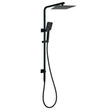 Darrahopens Furniture > Bathroom > Shower Heads & Screens Matt Black Twin Shower Set Square 10" Rain Head 3 Modes Handheld Wall Arm Rail