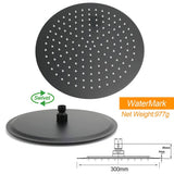 Darrahopens Furniture > Bathroom > Shower Heads & Screens Matte Black Large 12" Round Shower Head Twin Set Stainless Steel Handheld Diverter Wall Rail Arm