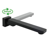 Darrahopens Furniture > Bathroom > Shower Heads & Screens Matte Black Square Bathtub Faucet 180° Swivel Water Spout Outlet Basin Watermark