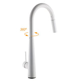 Darrahopens Furniture > Bathroom > Shower Heads & Screens Matte White 2 Modes Spray Kitchen Mixer Pull Out Sink Tap Laundry Swivel Faucet