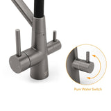 NEW Gun Metal Grey 3-Way Drink Pure Water Kitchen Mixer Pull Out Spout Sink Tap | darrahopens.com.au Premium AU Stock