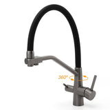 NEW Gun Metal Grey 3-Way Drink Pure Water Kitchen Mixer Pull Out Spout Sink Tap | darrahopens.com.au Premium AU Stock