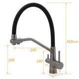 NEW Gun Metal Grey 3-Way Drink Pure Water Kitchen Mixer Pull Out Spout Sink Tap | darrahopens.com.au Premium AU Stock
