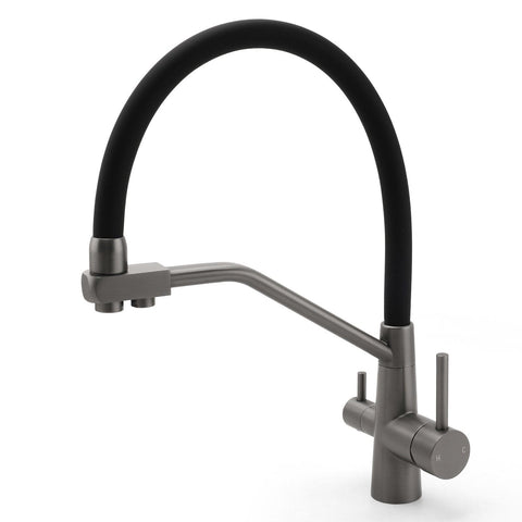 NEW Gun Metal Grey 3-Way Drink Pure Water Kitchen Mixer Pull Out Spout Sink Tap | darrahopens.com.au Premium AU Stock
