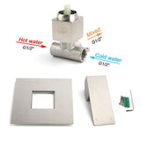Darrahopens Furniture > Bathroom > Shower Heads & Screens Nickel Brushed Square Lead Free Shower Hot Cold Mixer Ceramic Cartridge Spindle