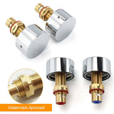 Darrahopens Furniture > Bathroom > Shower Heads & Screens Polished Chrome Round 1/4 Turn Twin Shower Taps Set Hot Cold Water Switch Mixer