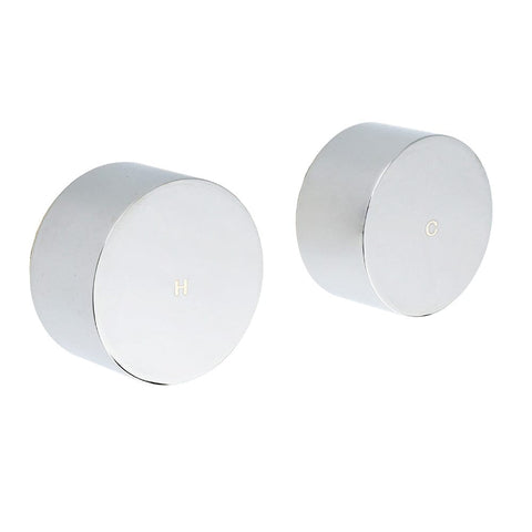 Darrahopens Furniture > Bathroom > Shower Heads & Screens Polished Chrome Round 1/4 Turn Twin Shower Taps Set Hot Cold Water Switch Mixer