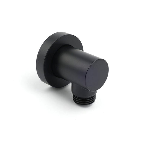 Darrahopens Furniture > Bathroom > Shower Heads & Screens Round Brass Black Standard G1/2" Inch End Flexible Shower Elbow Connector Water Inlet