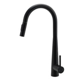 Darrahopens Furniture > Bathroom > Shower Heads & Screens Round Matt Black Pull Out Kitchen Sink Tap Laundry Basin Mixer 2 Way Spout Set