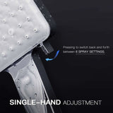 Shower Head, Large Square Shower Head With One-Hand Control, High Pressure Shower Head With 6 Shower Modes, Chrome | darrahopens.com.au Premium AU Stock