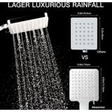 Shower Head, Large Square Shower Head With One-Hand Control, High Pressure Shower Head With 6 Shower Modes, Chrome | darrahopens.com.au Premium AU Stock