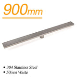 Darrahopens Furniture > Bathroom > Shower Heads & Screens Silver 304 Stainless Steel 900mm Strip Fence Shower Grate Floor Drain 50mm Waste