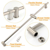 Darrahopens Furniture > Bathroom > Shower Heads & Screens Solid Brass Brushed Nickel Long Sliding Rail Bar Swivel Handheld Shower Holder