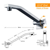 Square Chrome Brass Up & Down Adjustable Wall Mounted Shower Arm For Shower Head | darrahopens.com.au Premium AU Stock