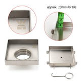 Darrahopens Furniture > Bathroom > Shower Heads & Screens Stainless Steel 100mm Square Tile Insert Shower Grate Floor Drain 50mm Outlet