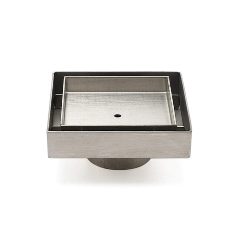 Darrahopens Furniture > Bathroom > Shower Heads & Screens Stainless Steel 100mm Square Tile Insert Shower Grate Floor Drain 50mm Outlet
