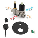 Darrahopens Furniture > Bathroom > Shower Heads & Screens Stainless Steel Black Round Shower Mixer Diverter Lead Free Healthy For Bath Set
