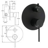 Darrahopens Furniture > Bathroom > Shower Heads & Screens Stainless Steel Black Round Shower Mixer Diverter Lead Free Healthy For Bath Set