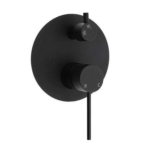 Darrahopens Furniture > Bathroom > Shower Heads & Screens Stainless Steel Black Round Shower Mixer Diverter Lead Free Healthy For Bath Set