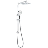 Twin Shower Set 10" Rainfall Head 3 Modes Handheld Rose Silde Rail Chrome Round | darrahopens.com.au Premium AU Stock