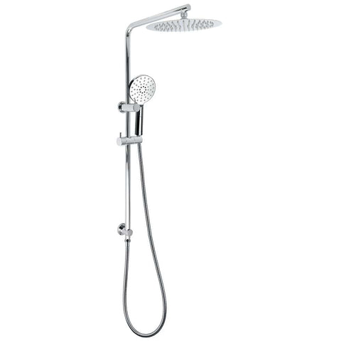 Twin Shower Set 10" Rainfall Head 3 Modes Handheld Rose Silde Rail Chrome Round | darrahopens.com.au Premium AU Stock