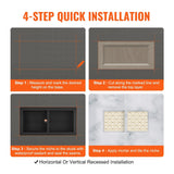 Darrahopens Furniture > Bathroom > Shower Heads & Screens VEVOR Shower Niche Ready for Tile 40.64 x 81.28 cm, Double Shelf Organizer, Square Corners Wall-inserted Niche Recessed, Sealed Protection Modern Soap Storage Niche for Shower Bathroom, Black