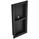Darrahopens Furniture > Bathroom > Shower Heads & Screens VEVOR Shower Niche Ready for Tile 40.64 x 81.28 cm, Double Shelf Organizer, Square Corners Wall-inserted Niche Recessed, Sealed Protection Modern Soap Storage Niche for Shower Bathroom, Black