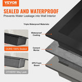 Darrahopens Furniture > Bathroom > Shower Heads & Screens VEVOR Shower Niche Ready for Tile 40.64 x 81.28 cm, Double Shelf Organizer, Square Corners Wall-inserted Niche Recessed, Sealed Protection Modern Soap Storage Niche for Shower Bathroom, Black